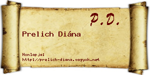 Prelich Diána névjegykártya